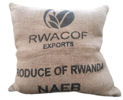 Repurposed Rwanda Coffeebean Bag Cushion Cover- Dystopian Essentials