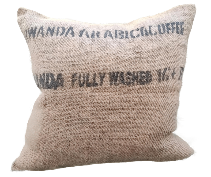 Repurposed Rwanda Coffeebean Bag Cushion Cover- Dystopian Essentials