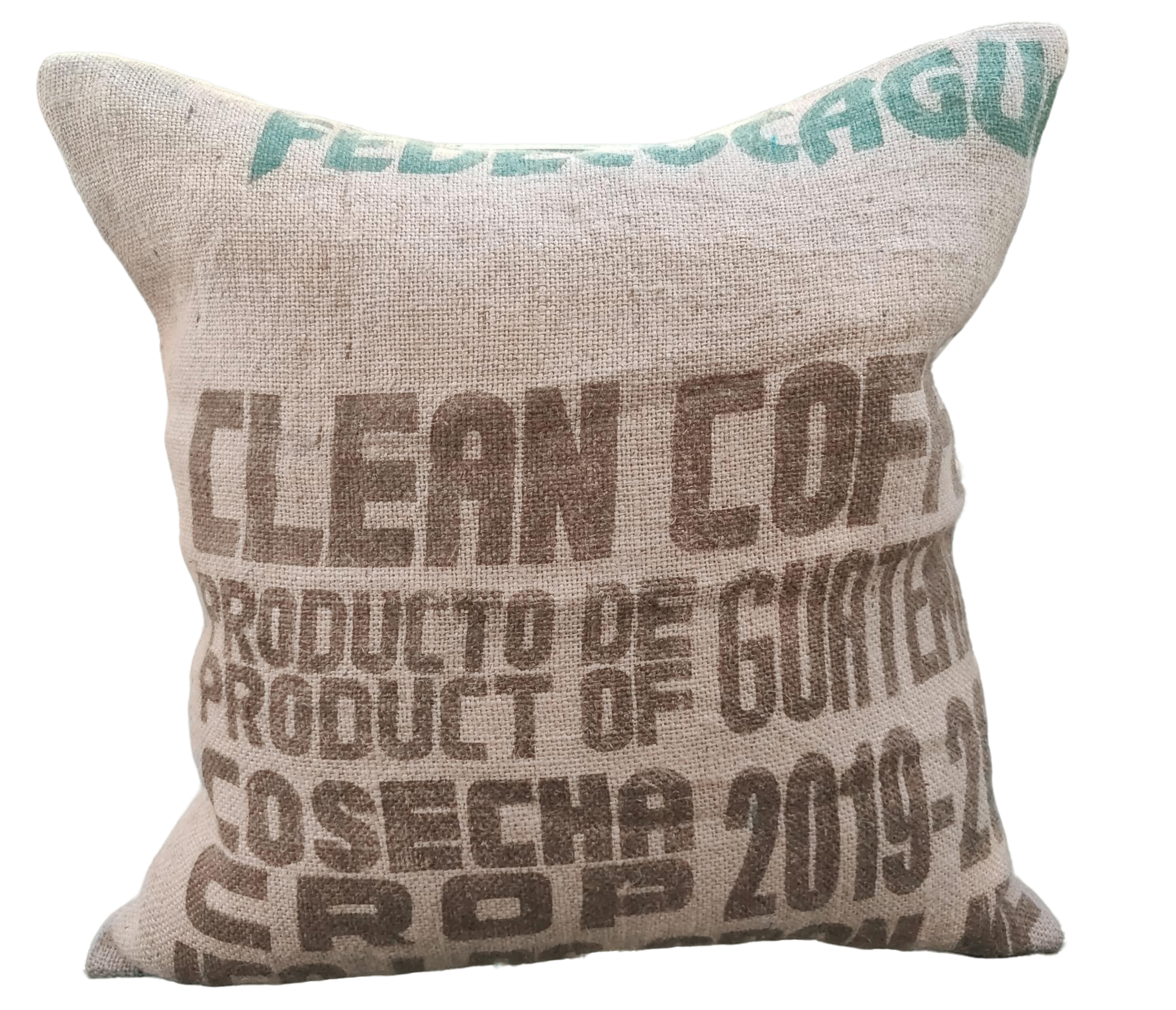 Repurposed GUATEMALA Coffeebean Bag Cushion Cover- Dystopian Essentials